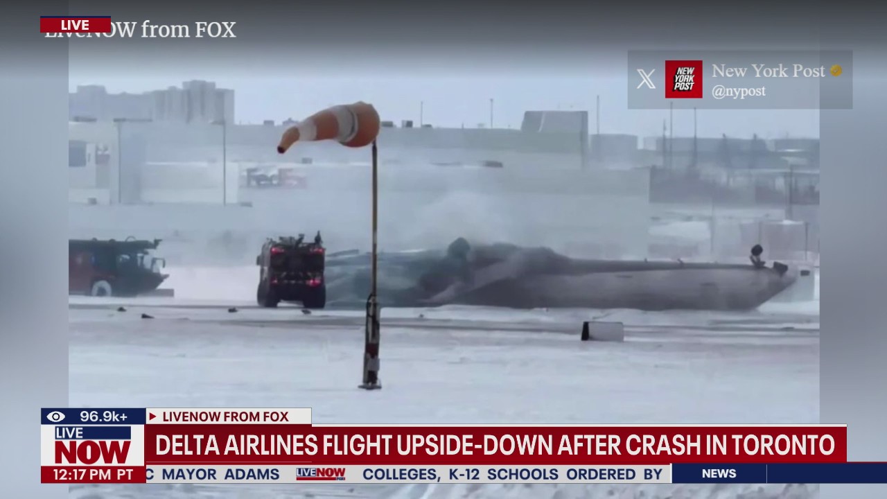 Delta Airlines flight upside-down after crash