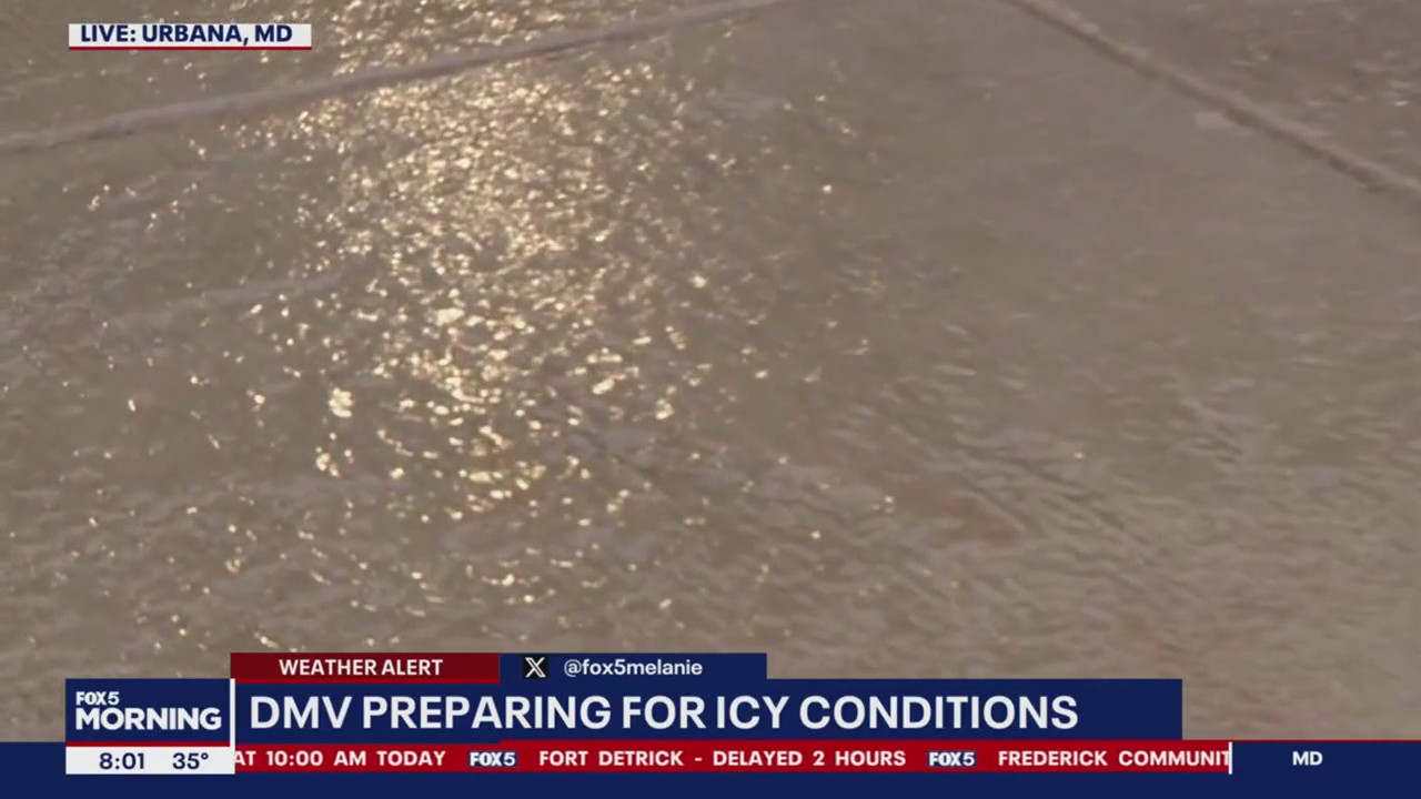 DMV hit with icy conditions Thursday