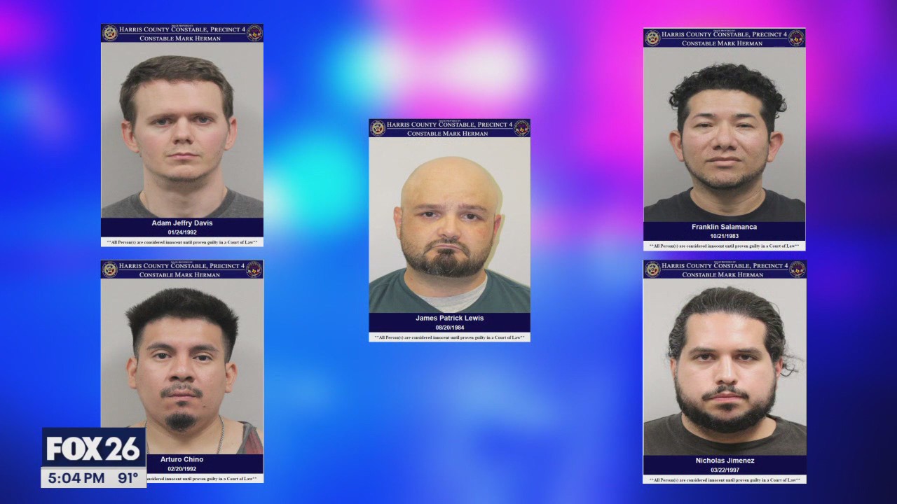 5 arrested in Harris County on child sex charges