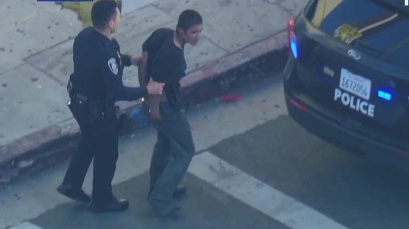 Pursuit suspect taken into custody