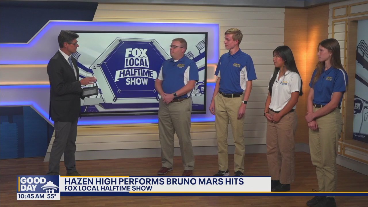 Hazen High School performs during FOX LOCAL Halftime Show