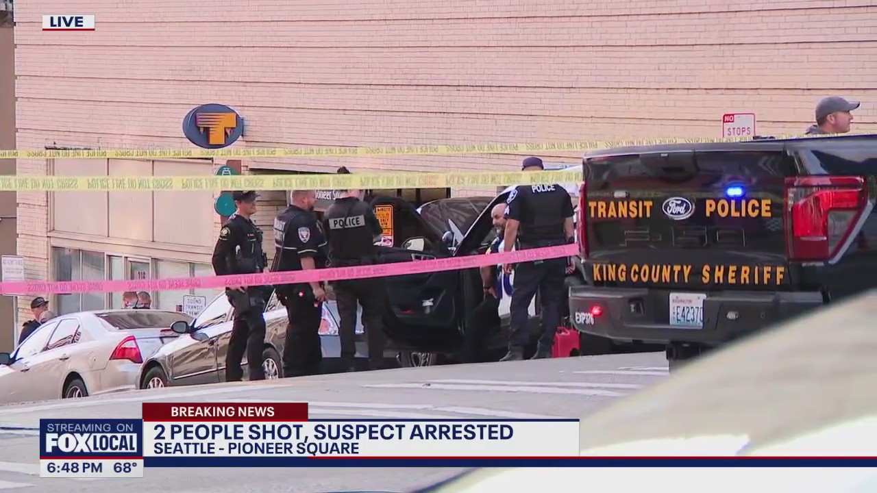 2 hurt, suspect arrested in downtown Seattle shooting