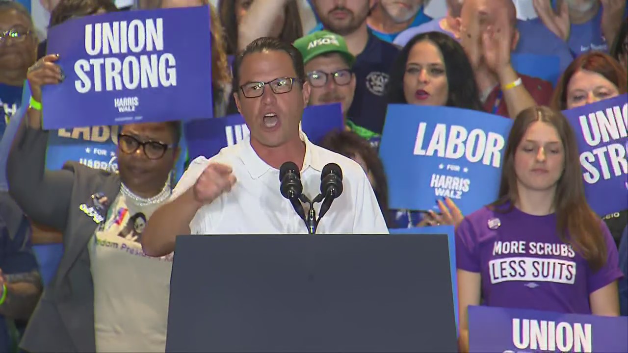 Governor Josh Shapiro speaks at Biden-Harris joint Labor Day event in PA