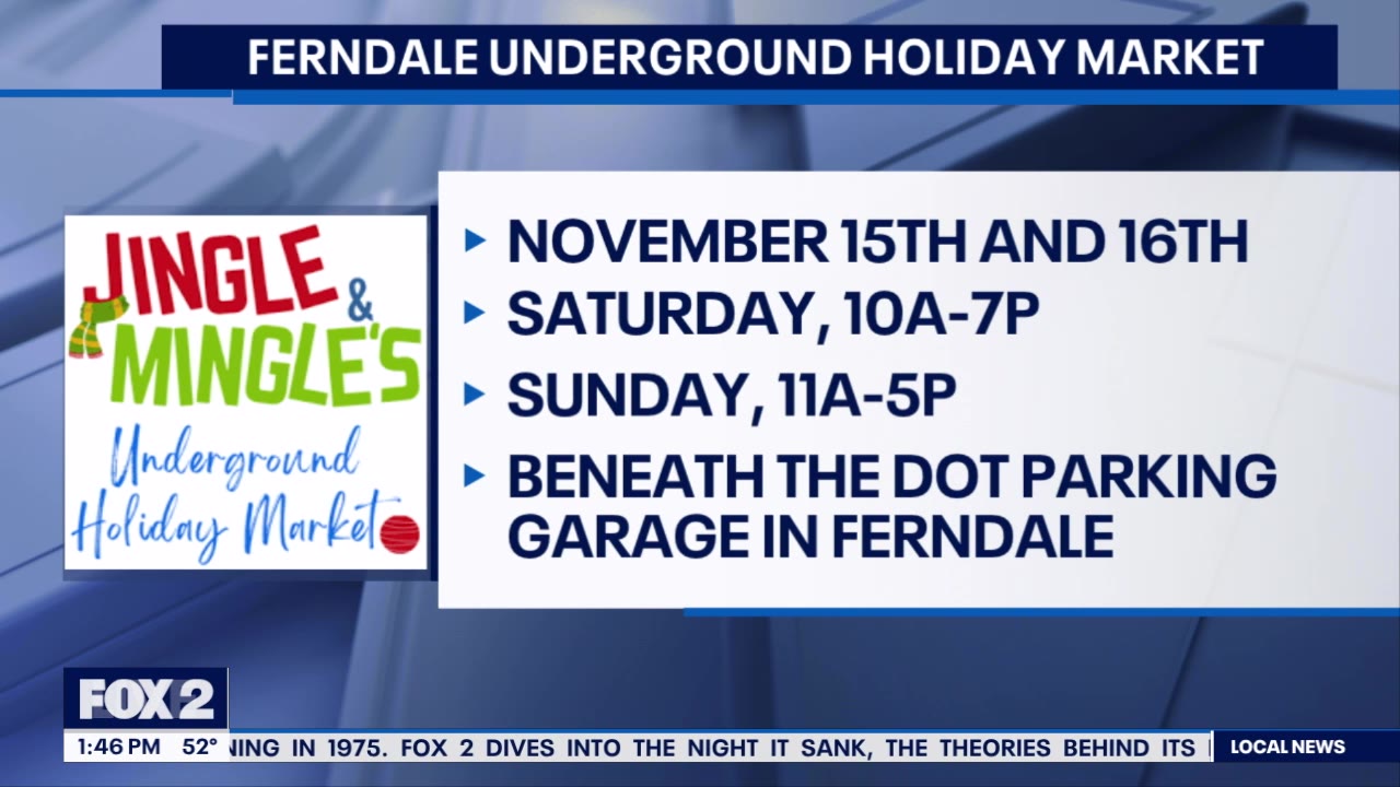 Ferndale Underground Holiday Market happening November 15th & 16th