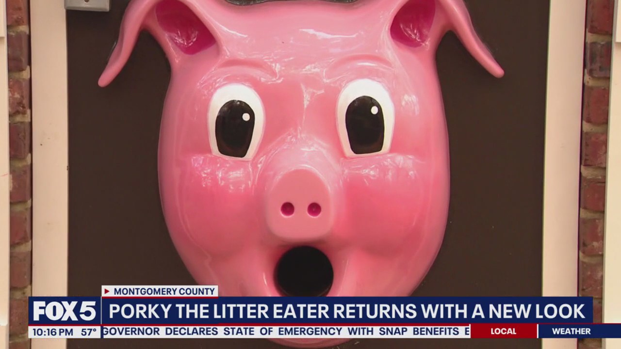 'Porky the Litter Eater' refurbished at Montgomery County park