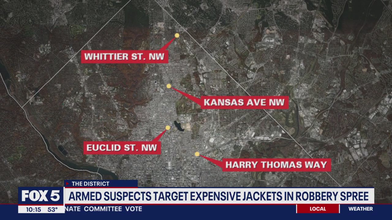 Thieves targeting jackets, shoes in armed robberies across DC