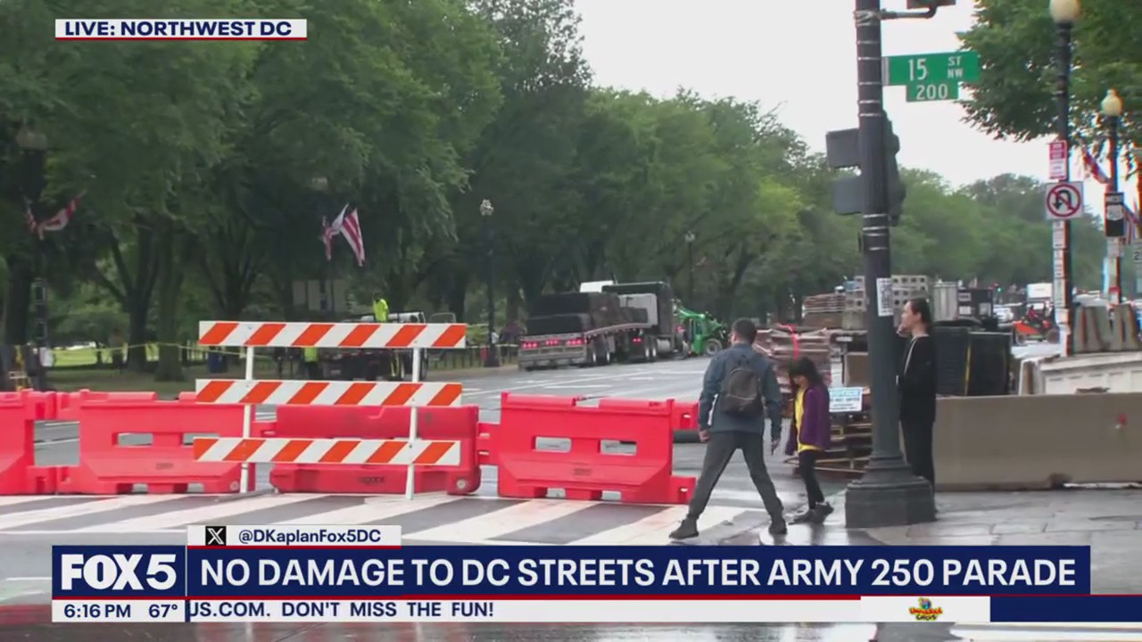 Cleanup continues following Army 250 parade in DC