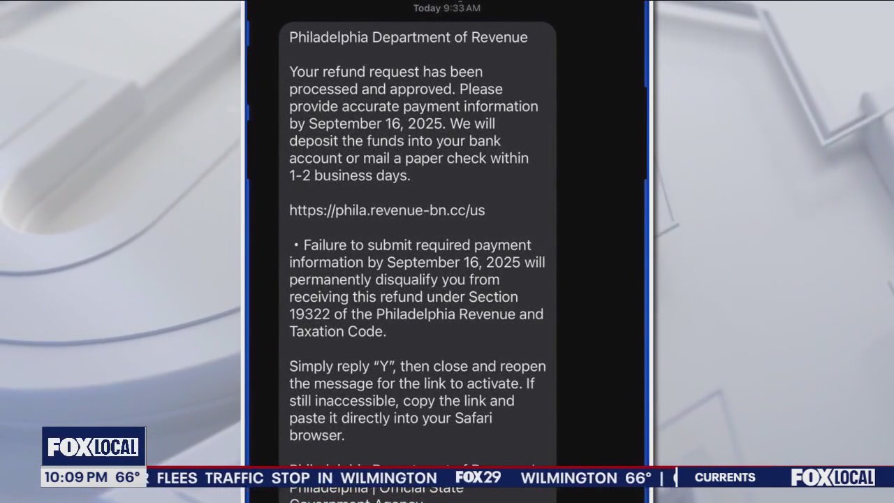 Philly Department of Revenue warns of text scam regarding refunds: What to know