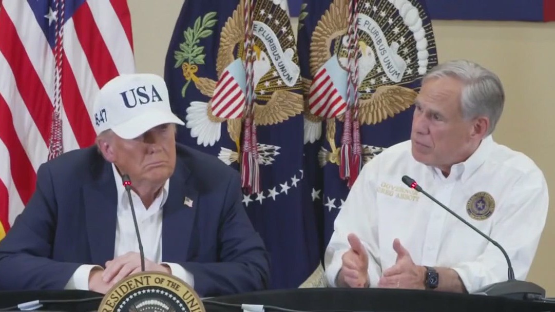 Texas floods: Trump visits Kerr County