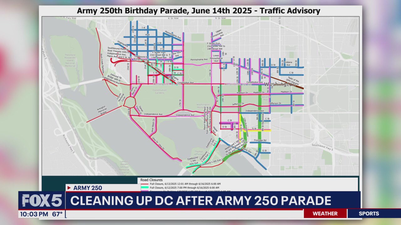 Several DC streets back open following weekend Army parade