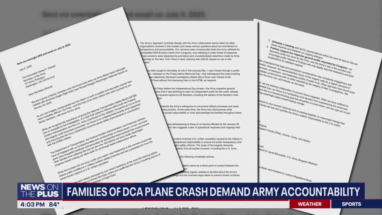 Families of DC plane crash victims demand accountability from Army
