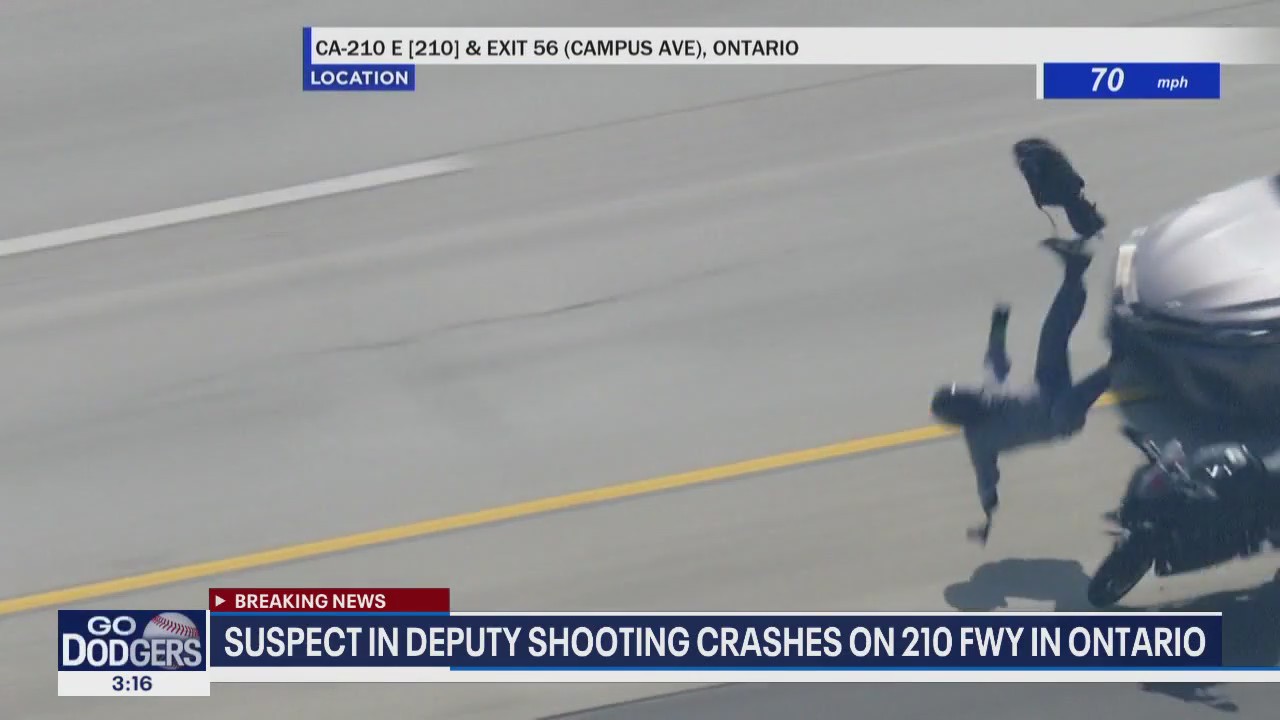 Motorcyclist crashes after allegedly shooting cop | FOX 11 Los Angeles