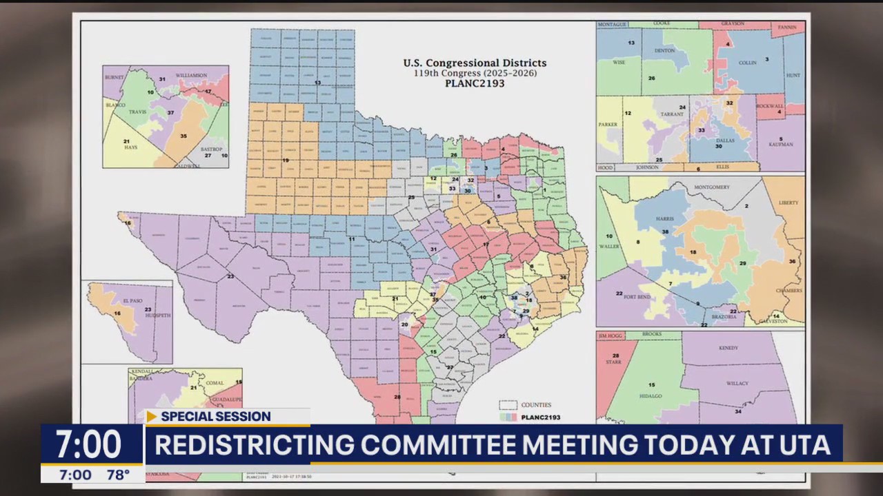 TX redistricting committee to meet today at UTA