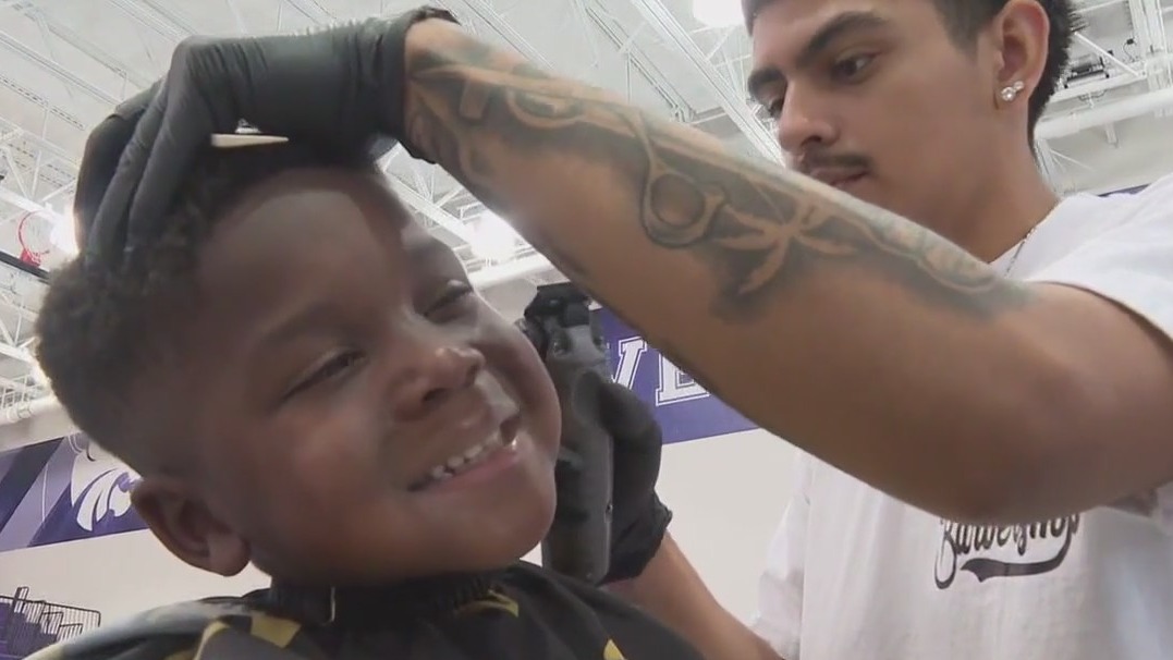 Students get free haircuts, supplies at Barbers & Backpacks in Humble