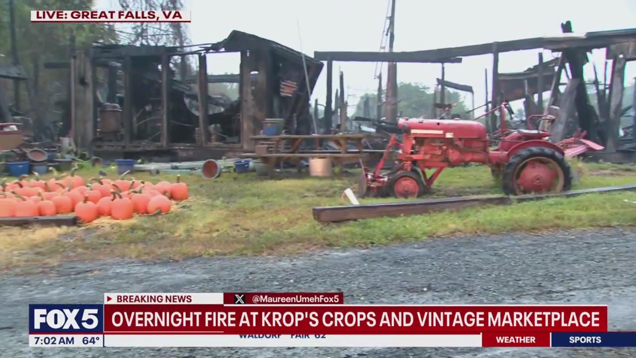 Flames rip through Krop’s Crops market in Fairfax County