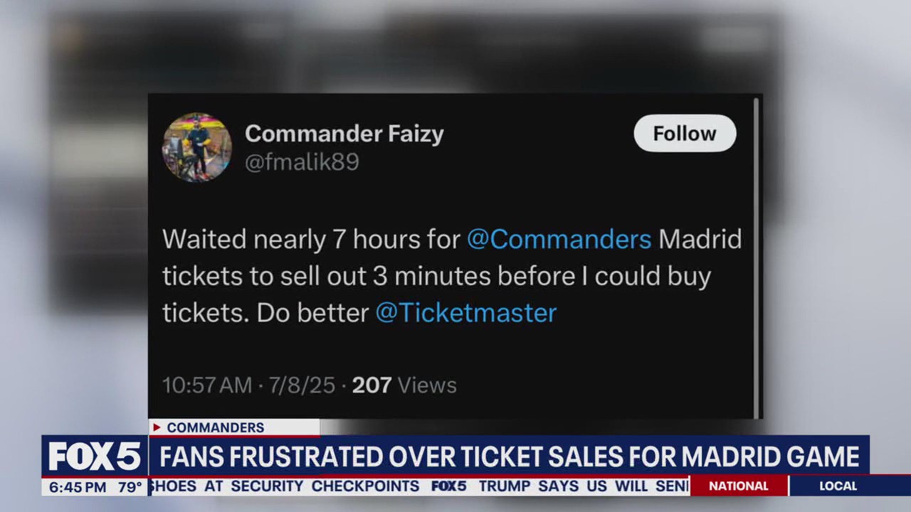 Commanders tickets for Spain game are a tough get