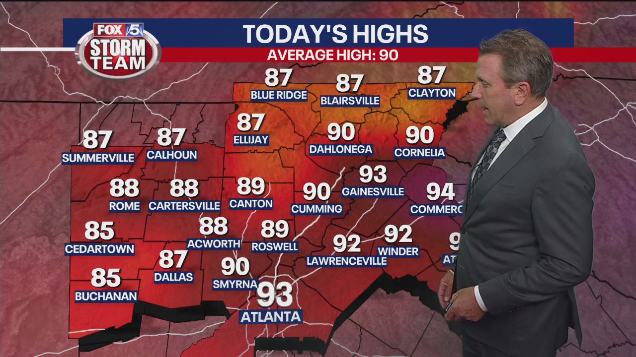 Tuesday noon forecast