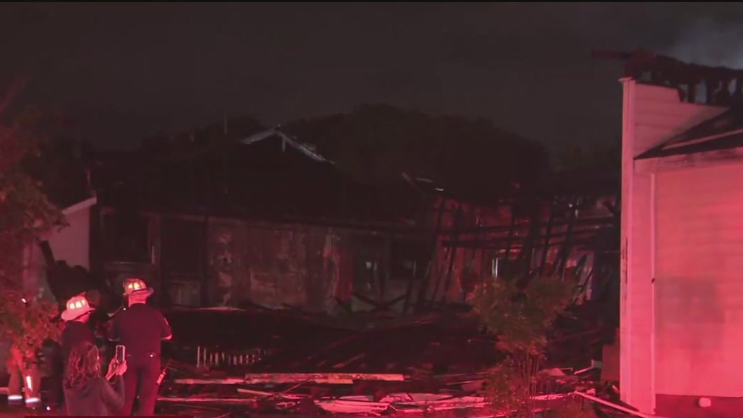 Lightning strikes church steeple, sparks fire