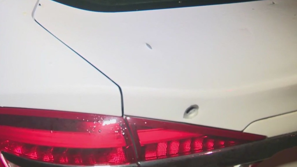 Car shot up in East Point
