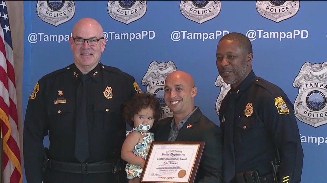 Tampa police award man for heroic actions