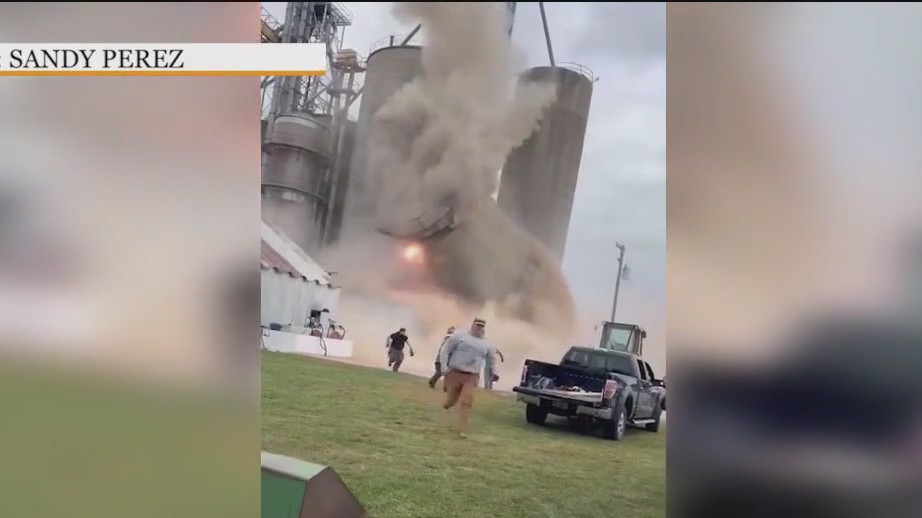 Grain silo collapses in Illinois town