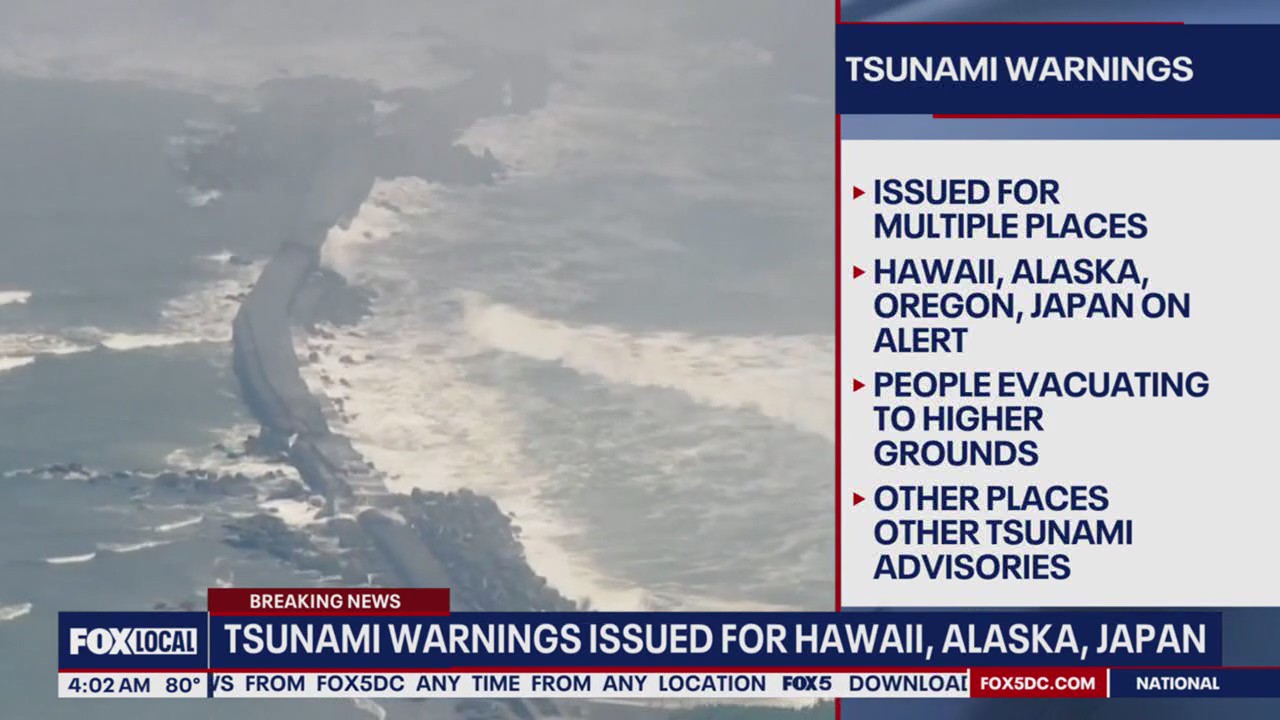 Tsunami waves reach Japan, Hawaii and California