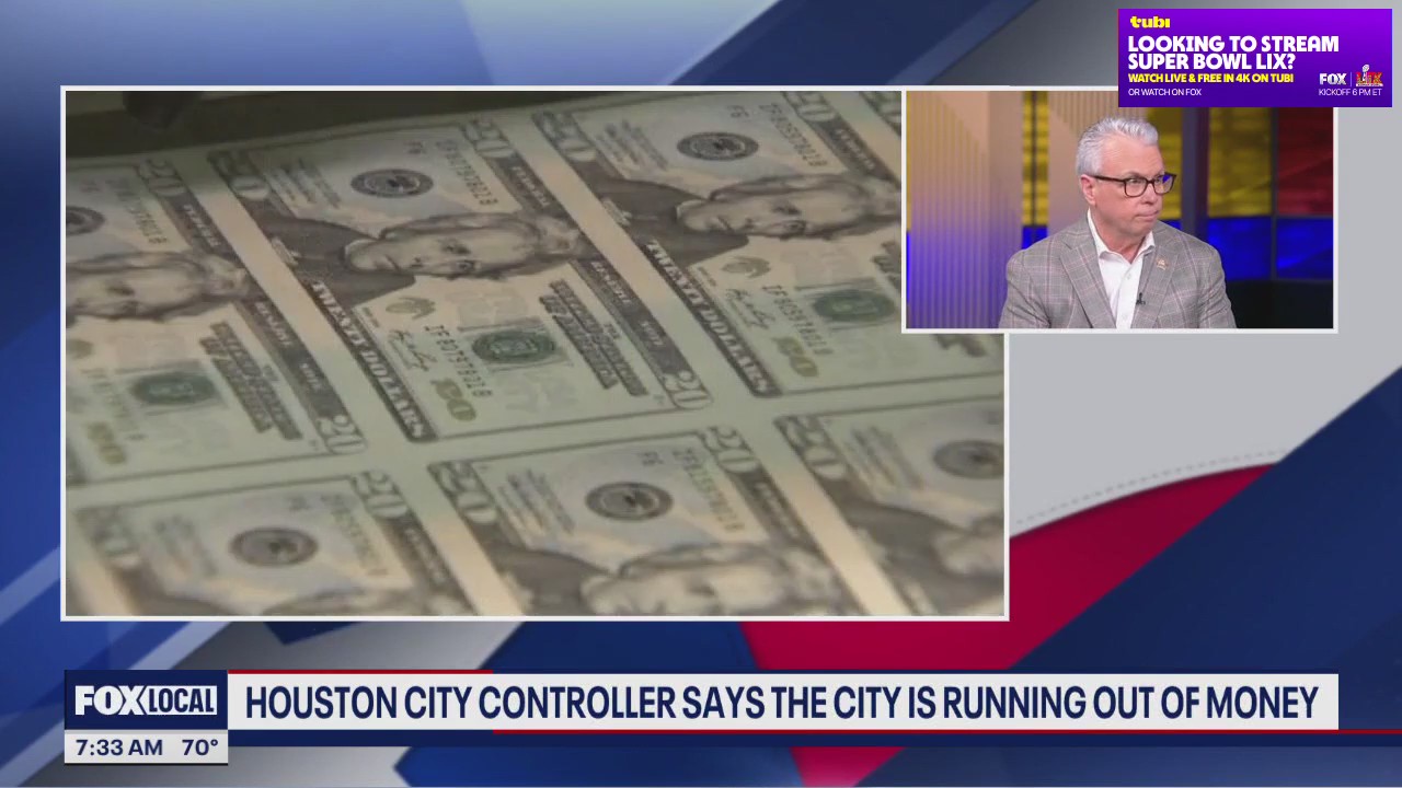 Houston city controllers say the city is running out of money