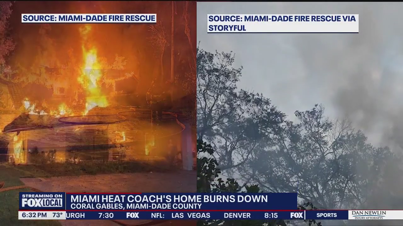 Miami Heat coach's home burns in Florida