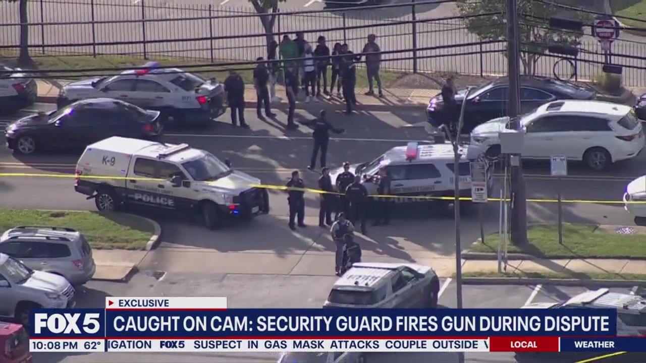 Caught on camera: Security guard fires gun during dispute