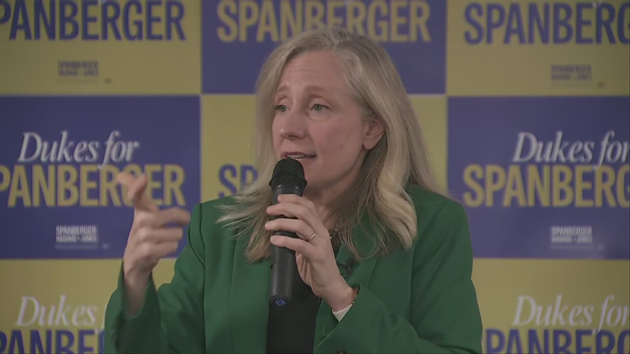 Abigail Spanberger at "Dukes for Spanberger" rally at James Madison University