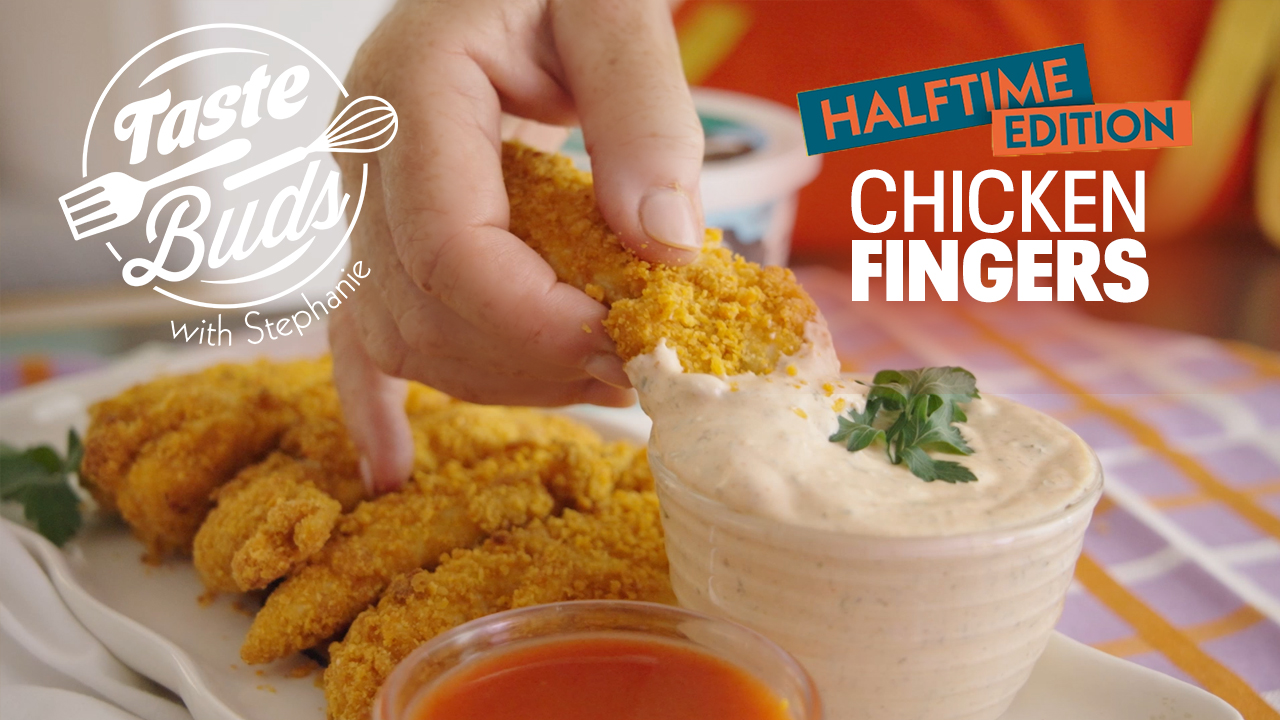 Halftime with Taste Buds: Crispy Cheesy Chicken Fingers