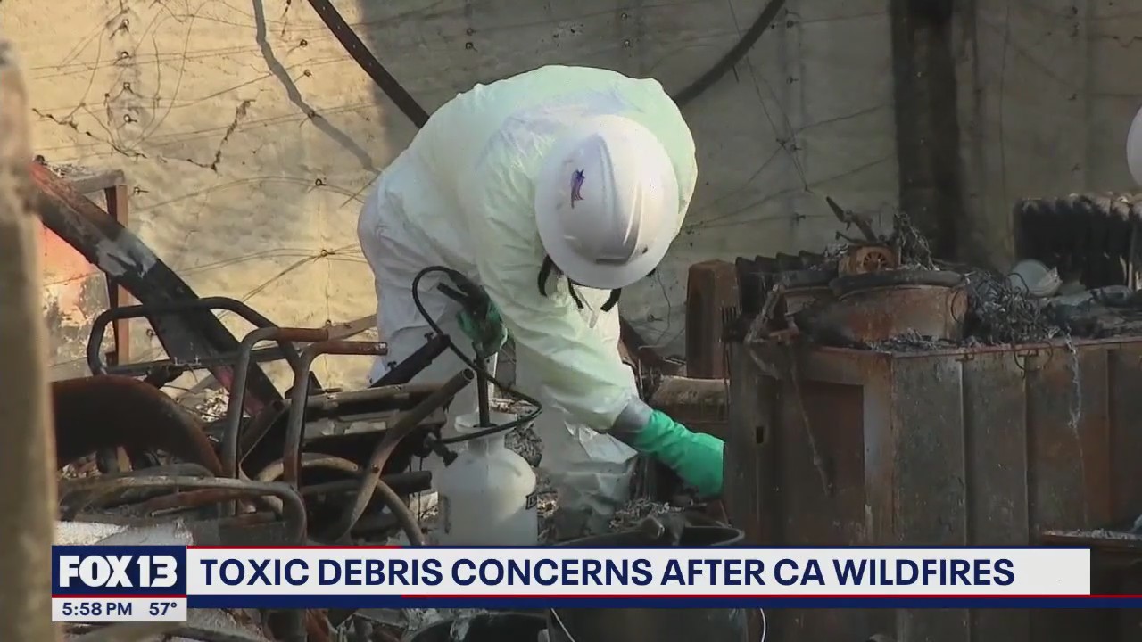 Toxic debris concerns after CA wildfires
