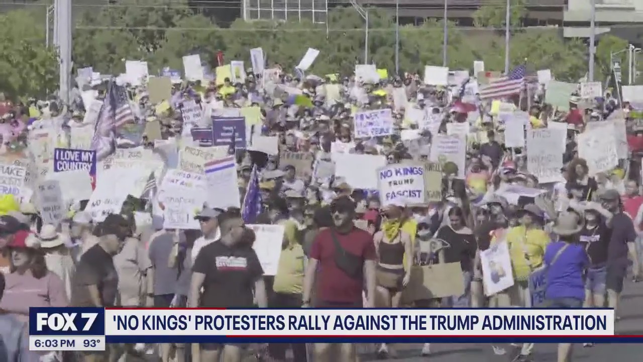 'No Kings' protestors rally against Trump admin