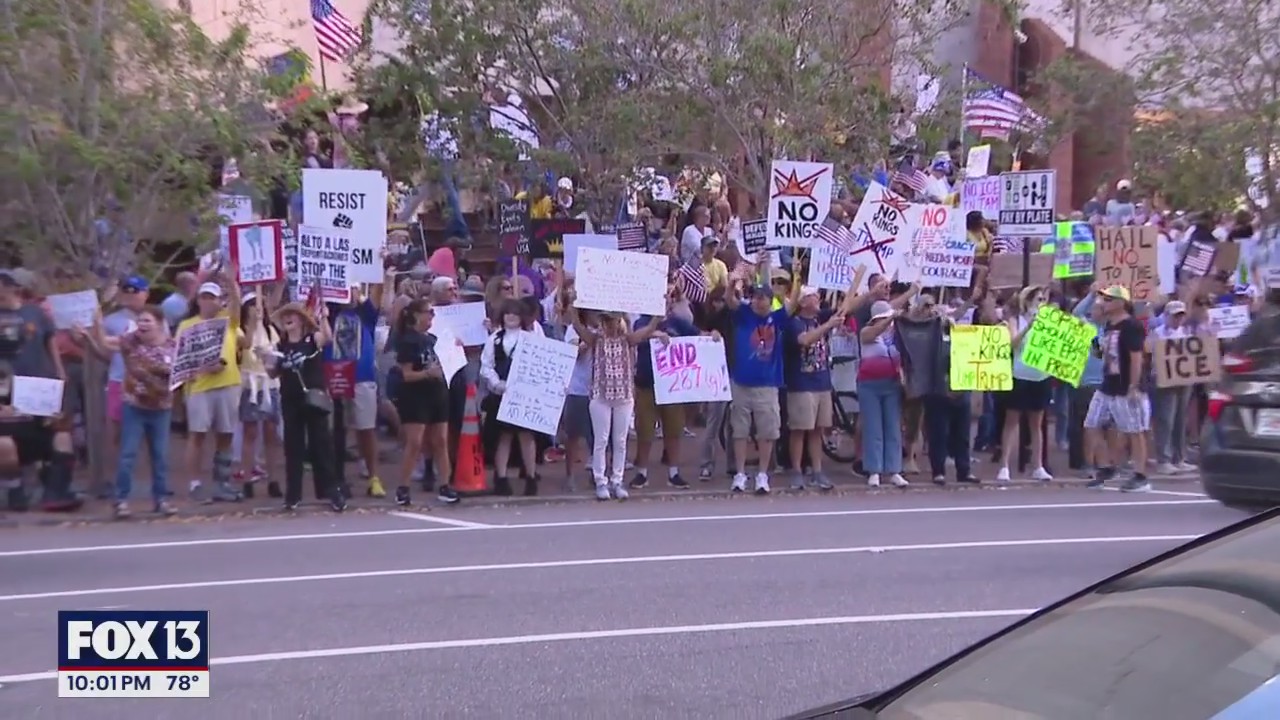 'No Kings' protests across Tampa Bay