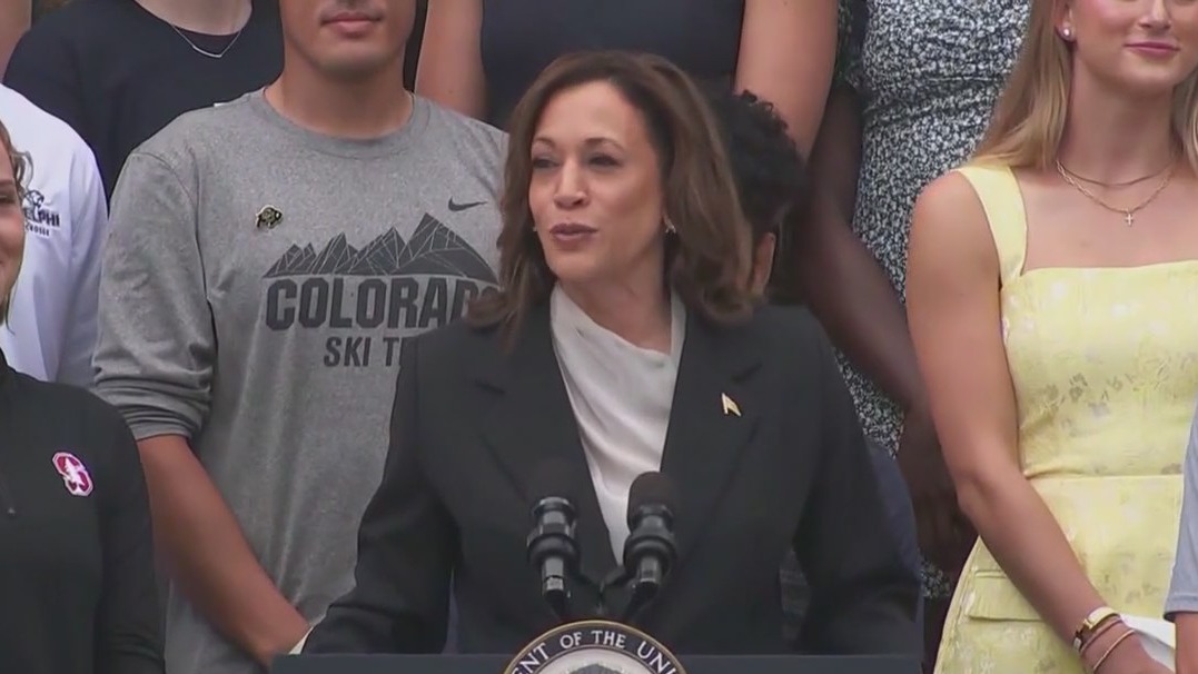 Kamala Harris campaigning for president