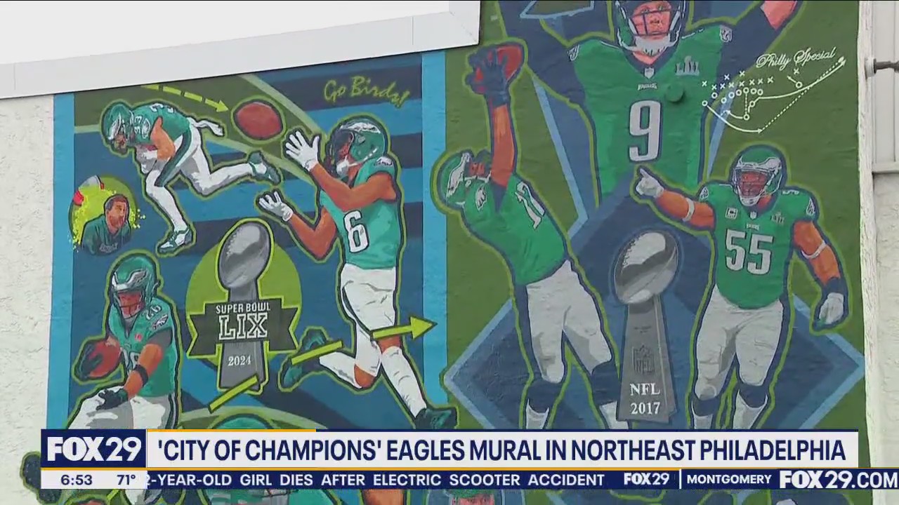 Mural 'City of Champions' revelado en el noreste de Filadelfia