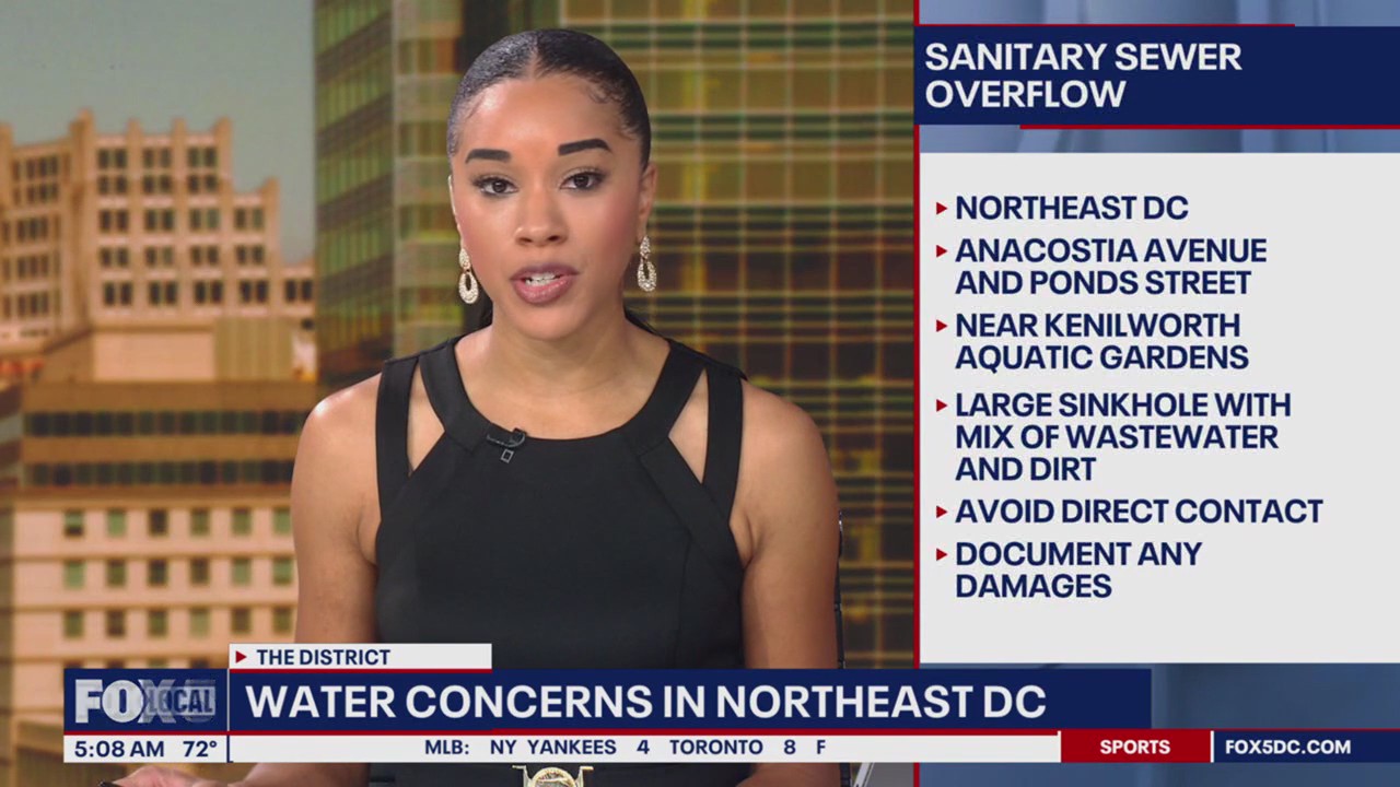 Raw sewage spill containments DC street