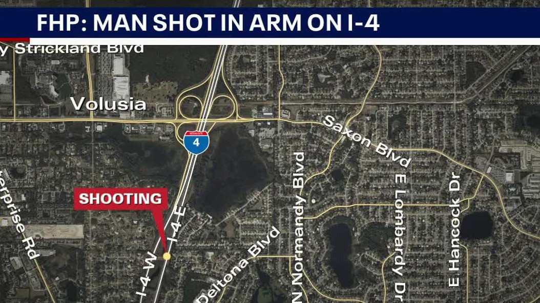 Man shot in arm while driving on I-4 in Deltona