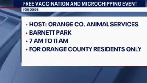 Free vaccination and microchipping event for dogs