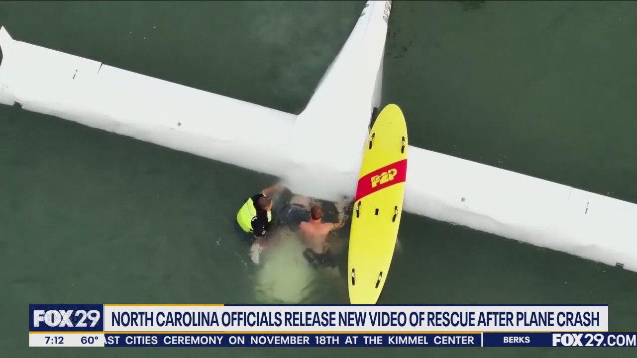 Pilot rescued from cockpit after plane crashes into ocean