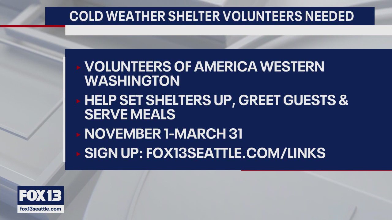 Volunteers needed for cold weather shelters around the region