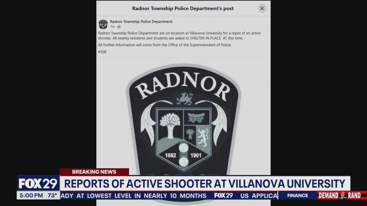 Active shooter reported at Villanova University