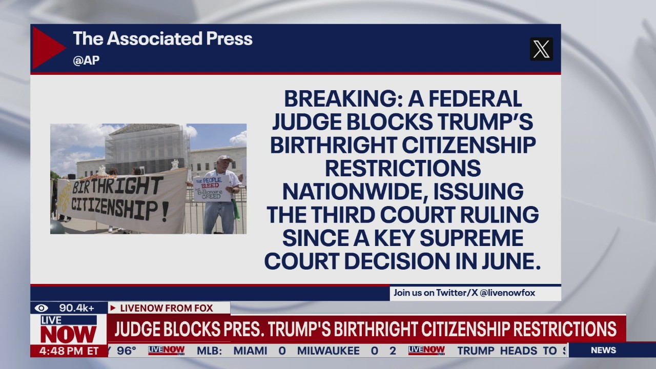 Trump's birthright citizenship order blocked again