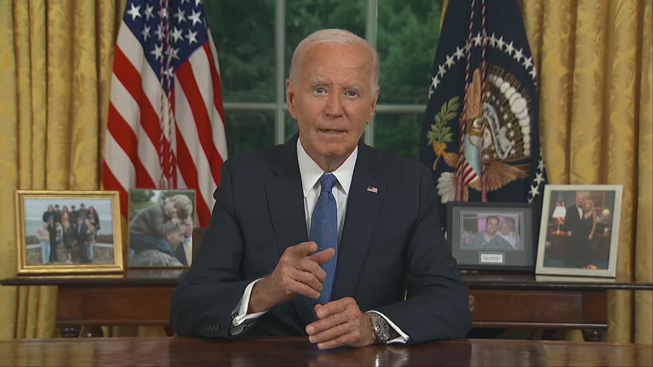 Biden thanks American people during Oval Office address