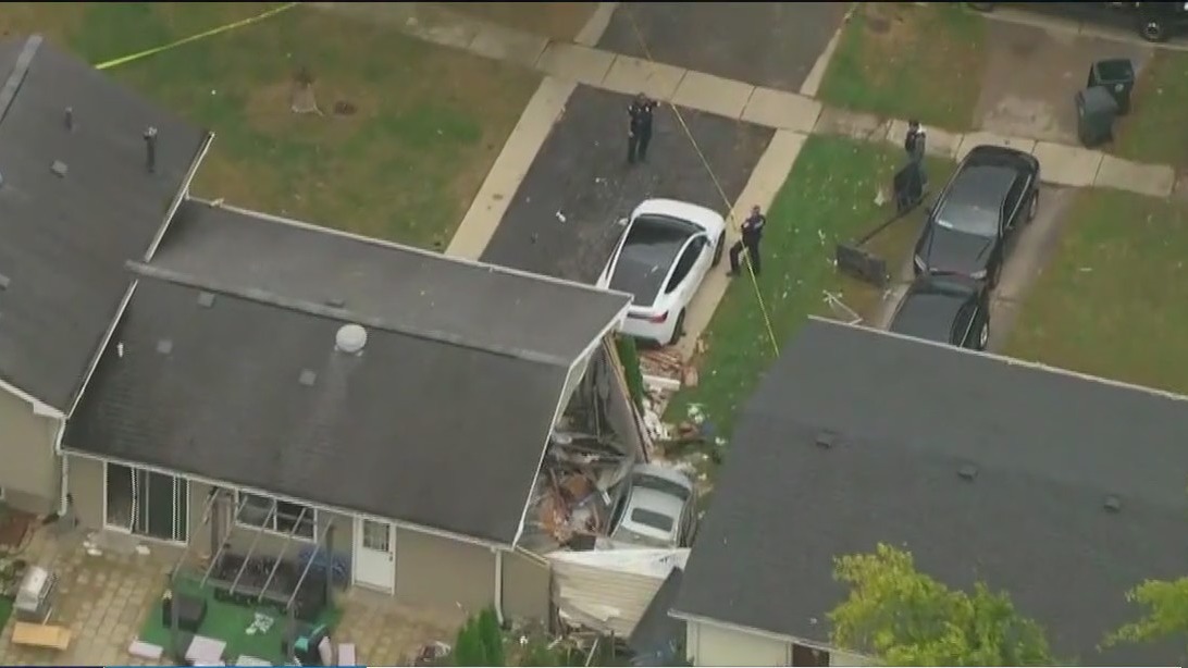 Car plows through Hanover Park home