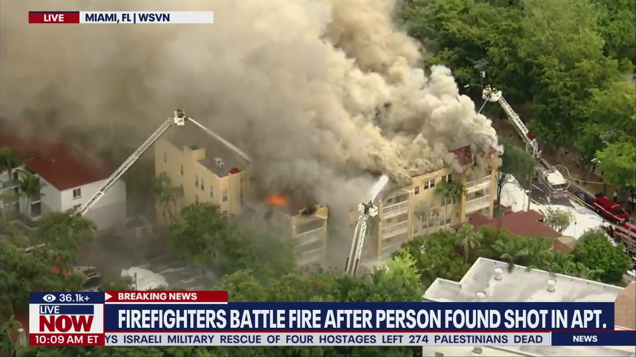 Firefighters find person shot inside burning building