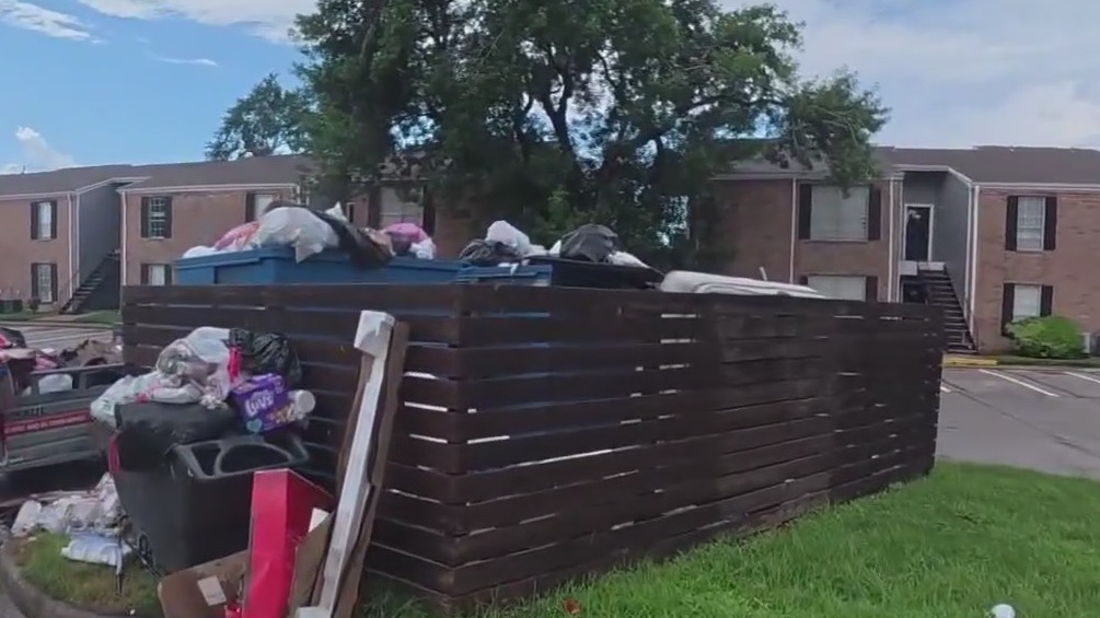 Piles of trash return to Westbury Reserve Apartments