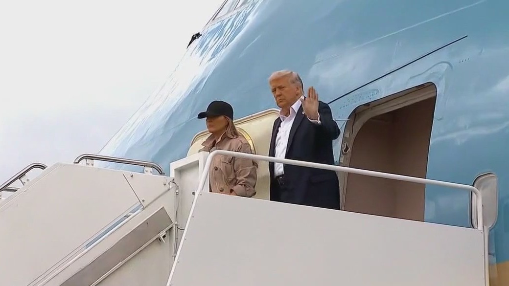 Donald Trump visits Texas flood zone