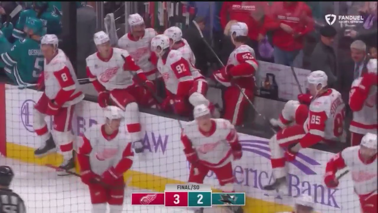 Red Wings topple San Jose in shootout