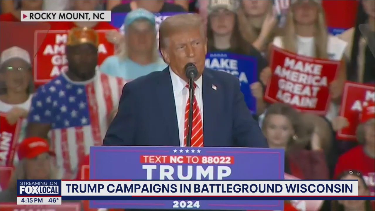 Trump campaigns in battleground Wisconsin